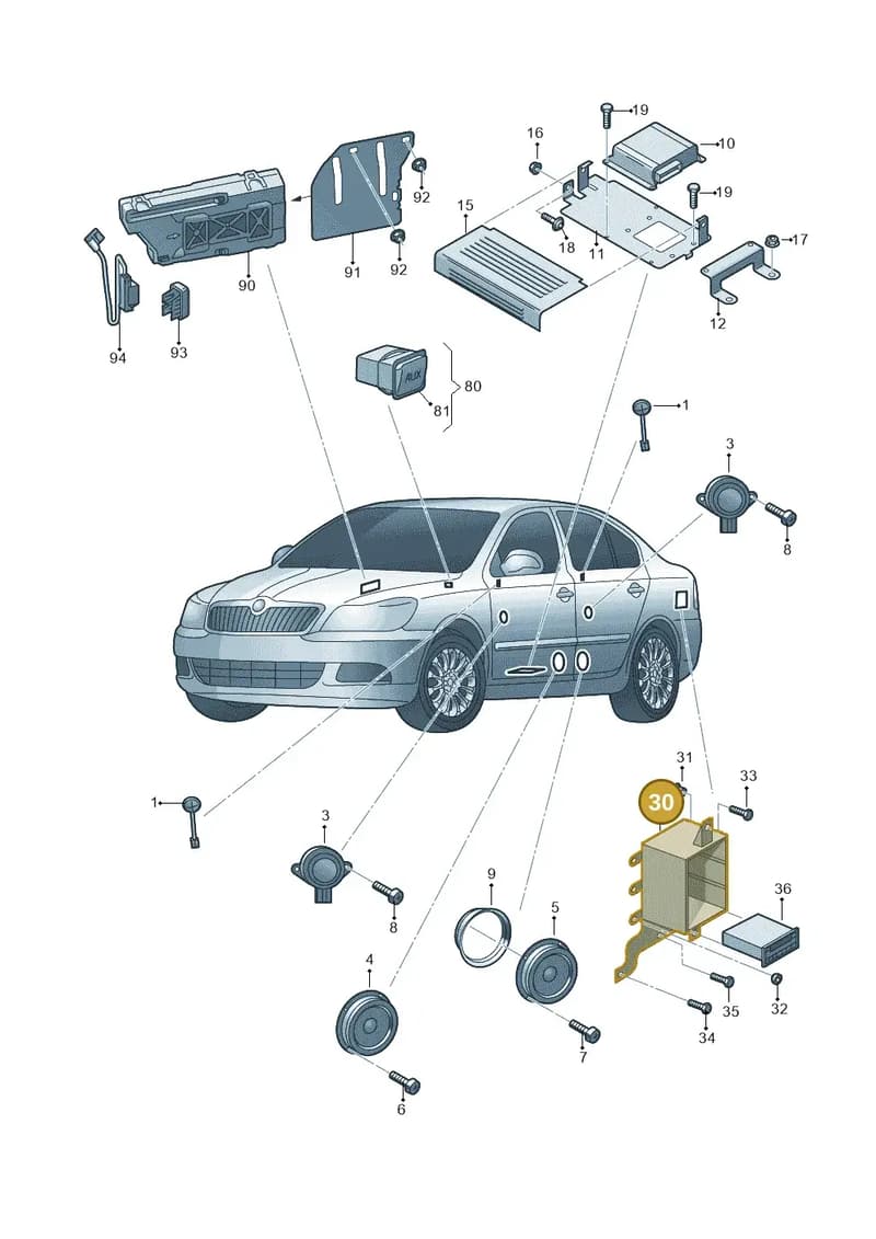 1Z0035227A — Skoda Octavia ambiente (2008-2013) diagram 663035350, position 30
