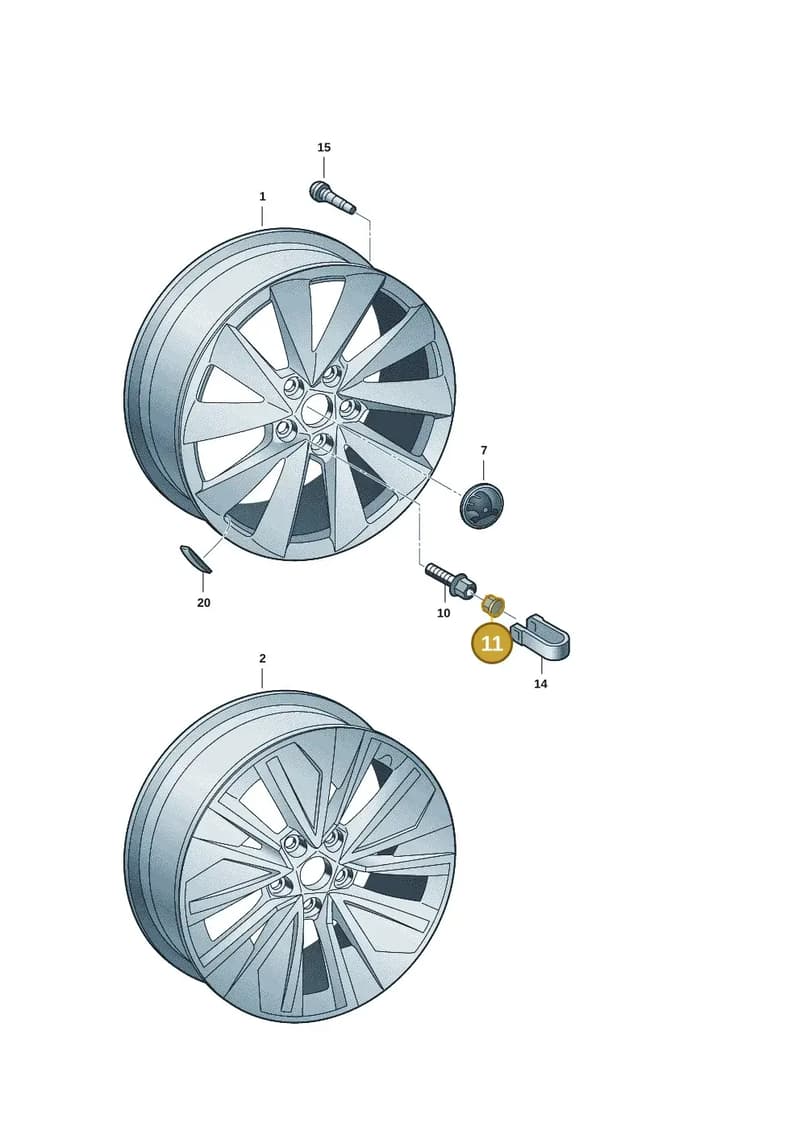 1Z06011737ZS — Skoda Superb Combi (2023-) diagram 3p0601070, position 11