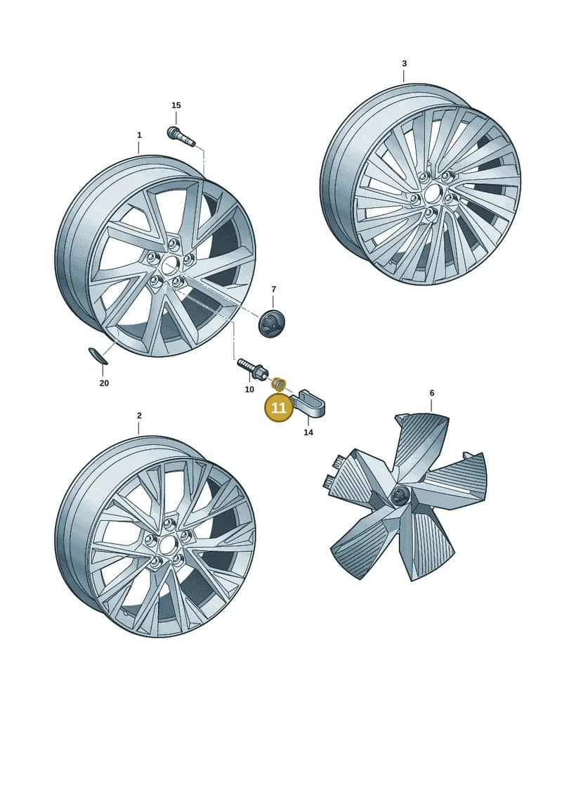 1Z06011737ZS — Skoda Superb Combi (2023-) diagram 3p0601080, position 11
