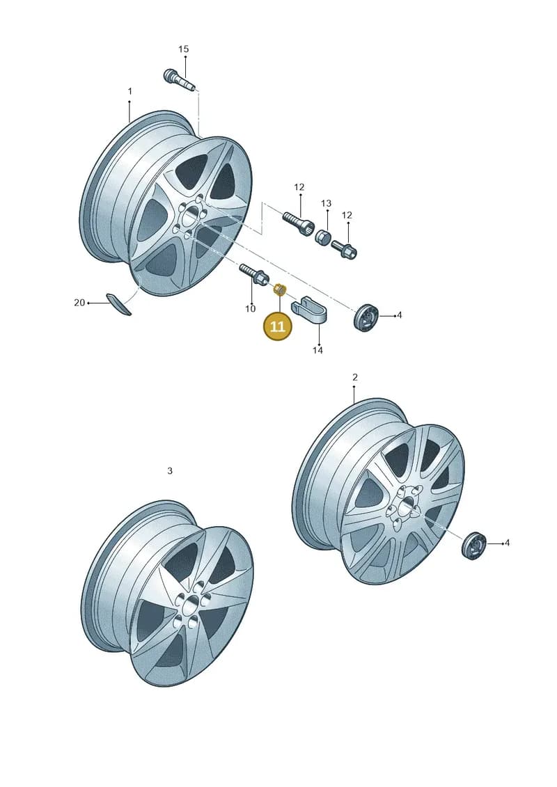 1Z06011737ZS — Skoda Fabia Scout (2010-2014) diagram 697601500, position 11