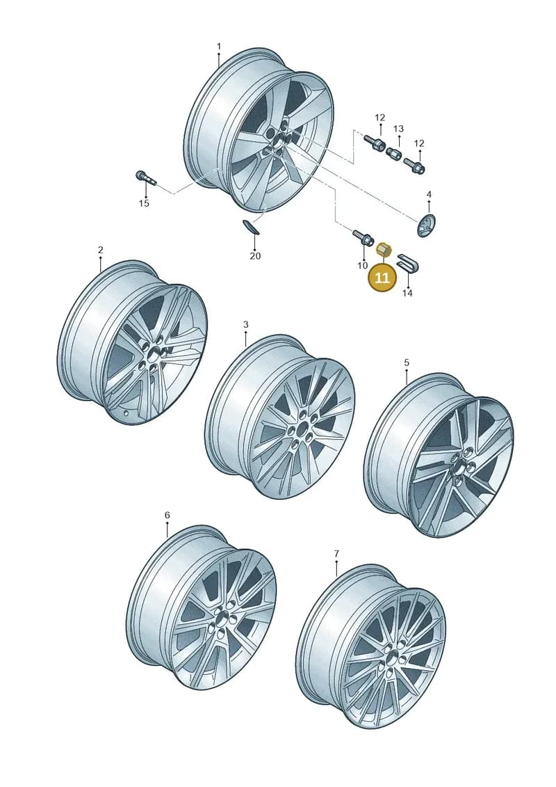 1Z06011737ZS — Skoda Rapid (2012-2022) diagram 740601700, position 11