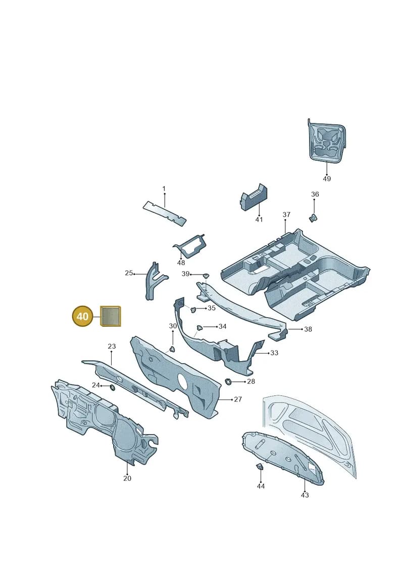 1Z0864231A — Skoda Superb Ambition (2009-2015) diagram 671863200, position 40