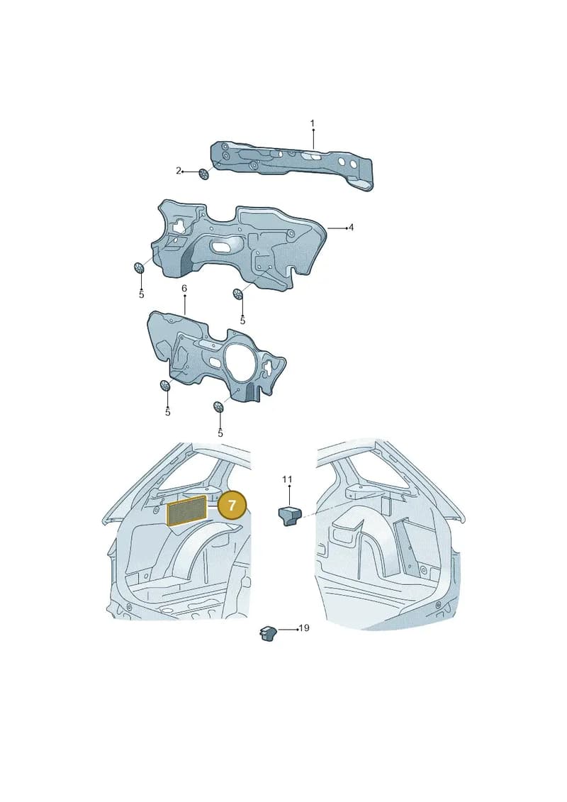 1Z0864231A — Skoda Fabia NF HB (2015-2018) diagram 864863300, position 7