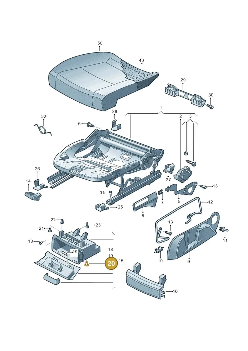 1Z08819799B9 — Skoda Octavia ambiente (2008-2013) diagram 419881010, position 20