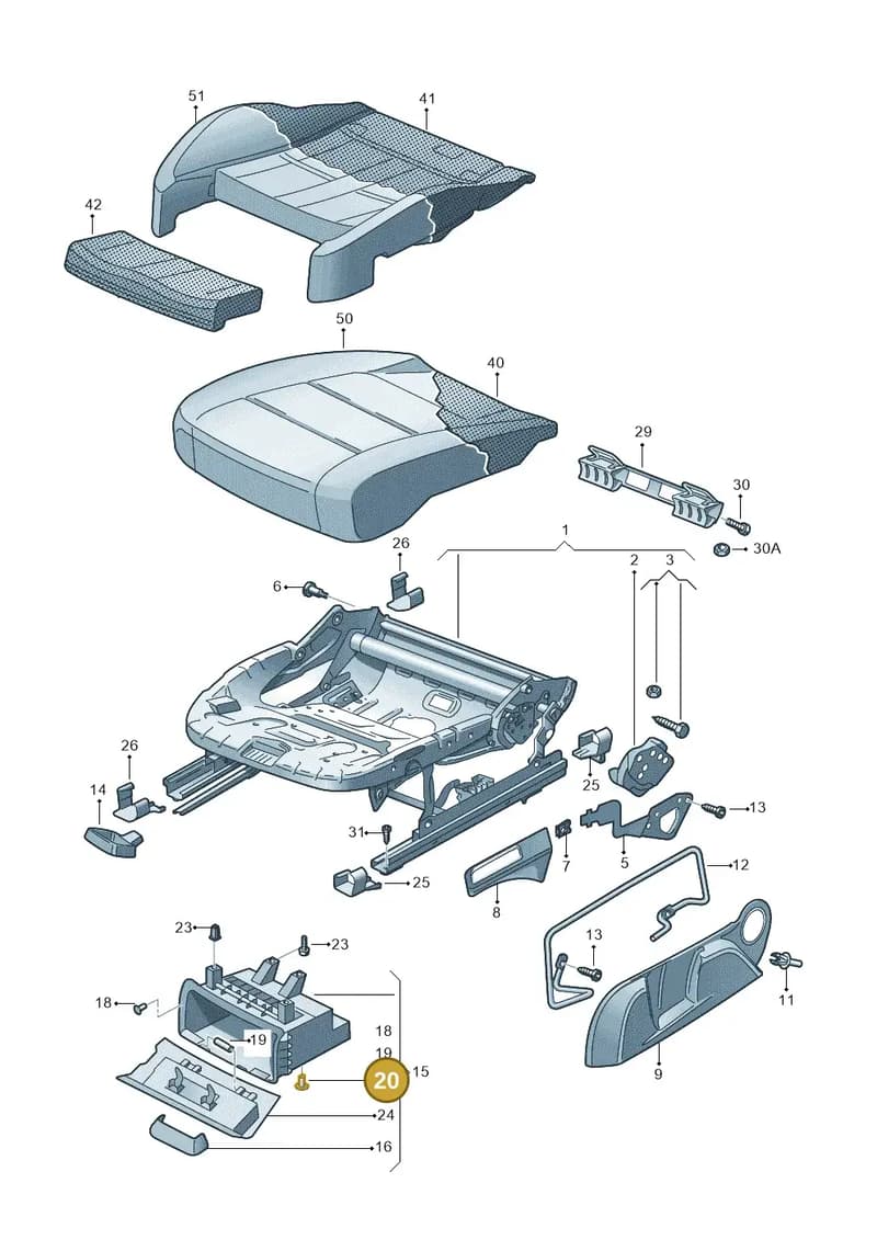 1Z08819799B9 — Skoda Superb Combi (2015-2024) diagram 851881004, position 20