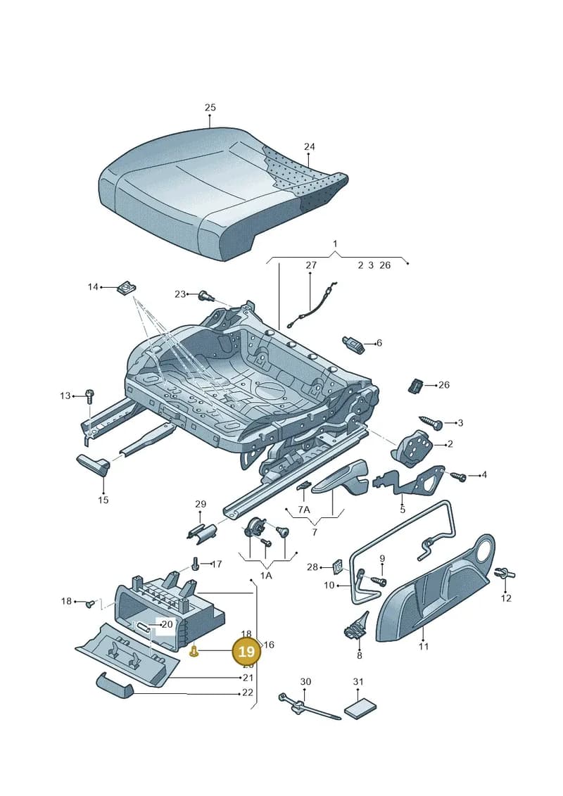 1Z0881979 — SEAT Leon ST (2016-2020) diagram 830881000, position 19