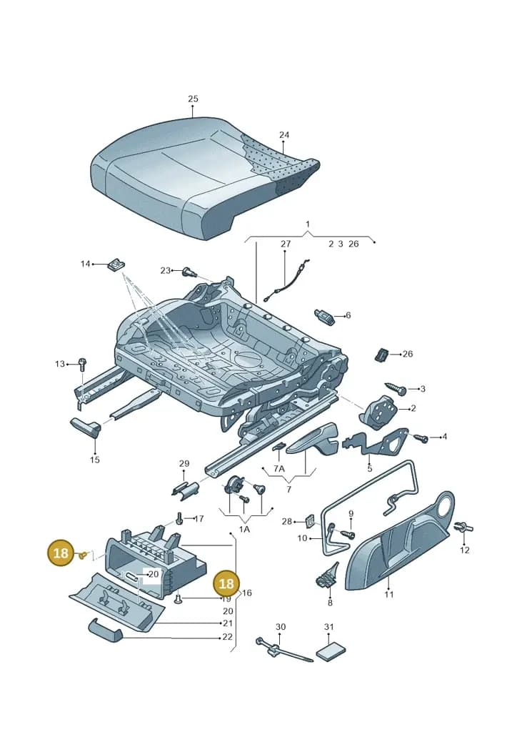 1Z0882331 — SEAT Leon ST (2016-2020) diagram 830881000, position 18