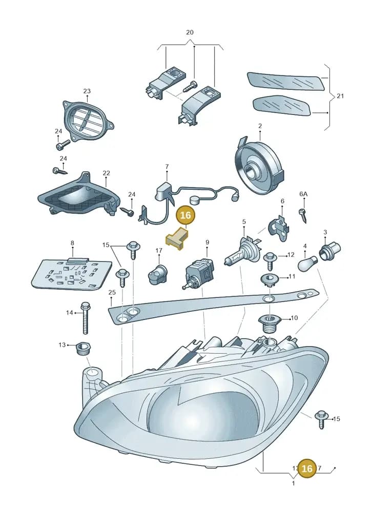 1Z0941425 — Skoda Citigo (2019-2021) diagram 727941100, position 16