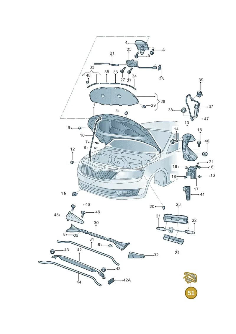 1Z0971003A — Skoda Octavia (2014-2023) diagram 783823100, position 51