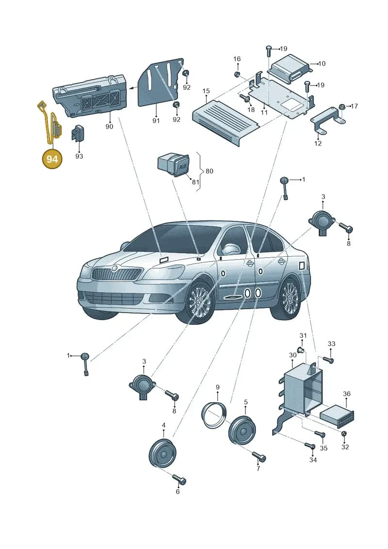 1Z0971199 — Skoda Octavia ambiente (2008-2013) diagram 663035350, position 94