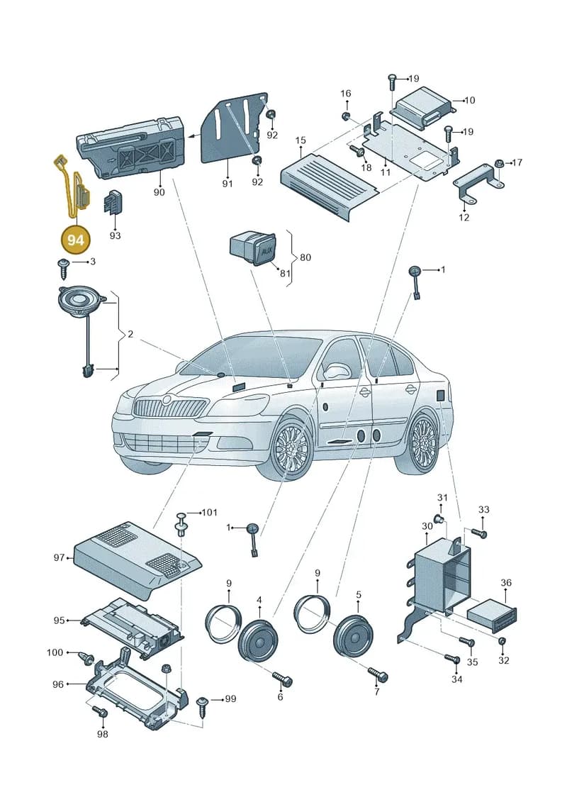1Z0971199 — Skoda Octavia (2017-2020) diagram 753000040, position 94