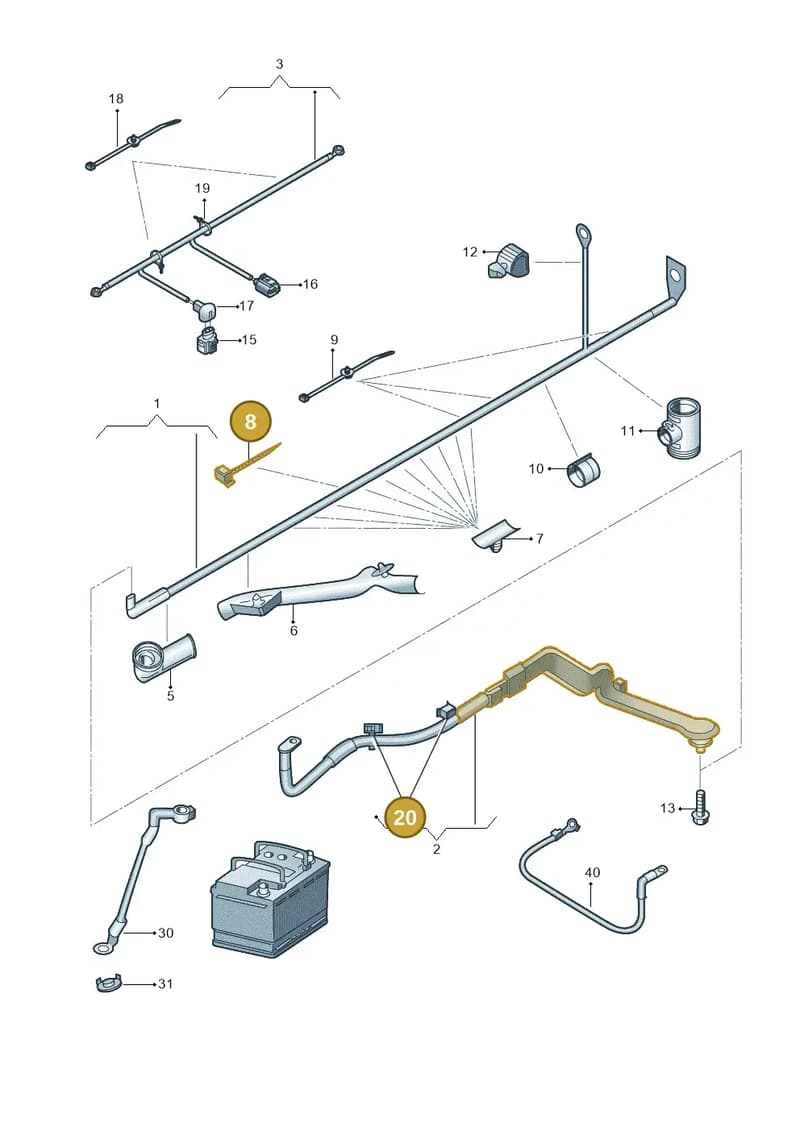 1Z0971850B — Skoda Superb (2013-2015) diagram 632971660, position 8+20