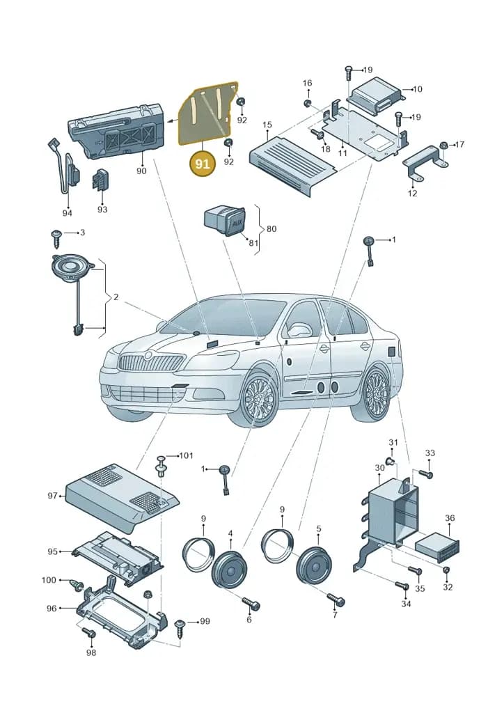 1Z2035643 — Skoda Octavia (2017-2020) diagram 753000040, position 91