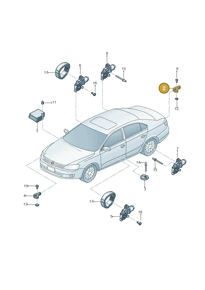 34D959351 — Volkswagen Sagitar (2014-2019) diagram 692959100, position 2