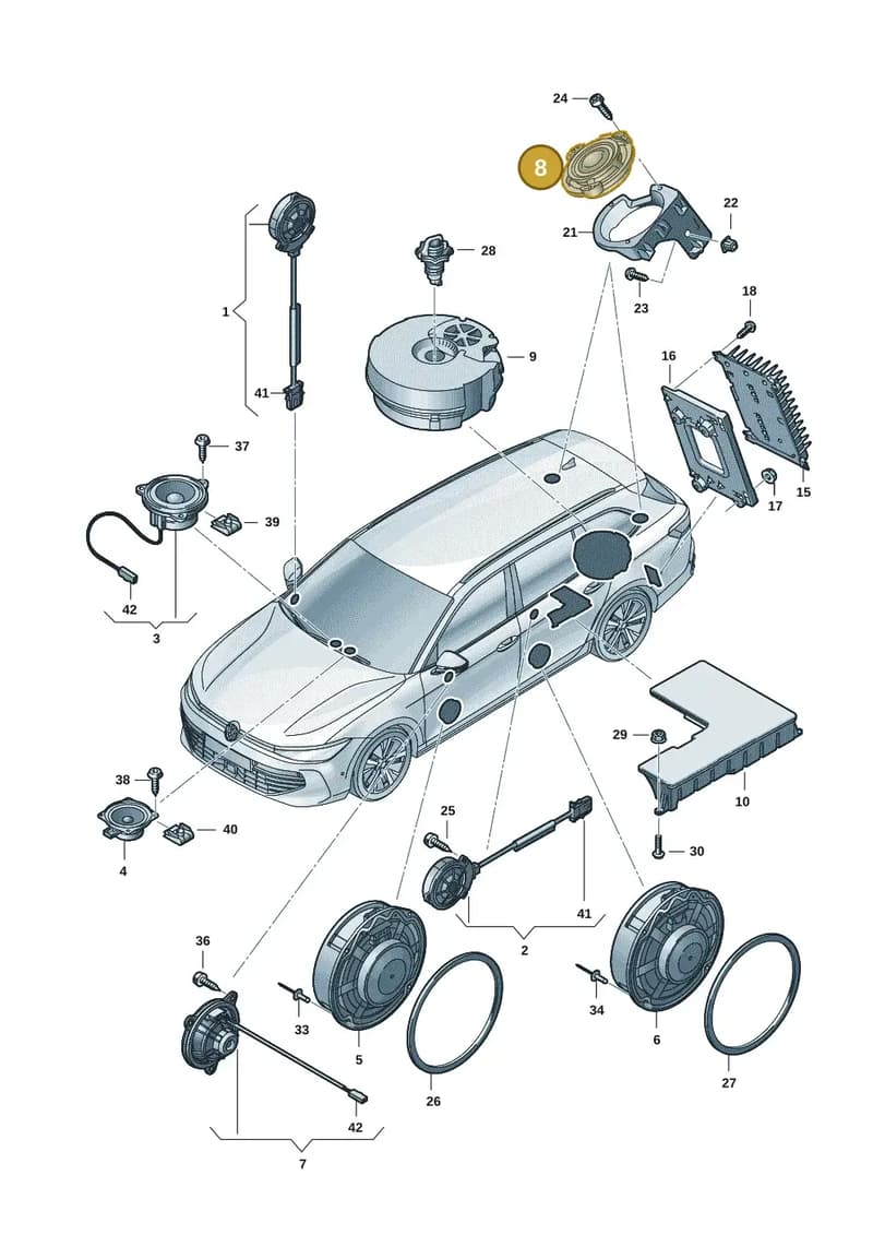 3P0035411 — Skoda Superb Combi (2023-2024) diagram 3j0035350, position 8