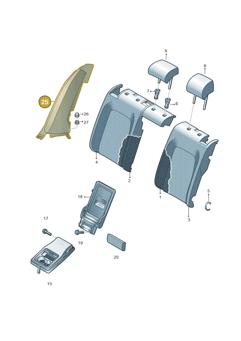 3P0885701B6PS — Skoda Superb Combi (2023-2024) diagram 793885800, position 25