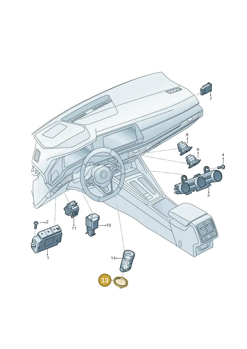 3P09058596DH — Skoda Kodiaq (2024-2024) diagram 57h941050, position 13
