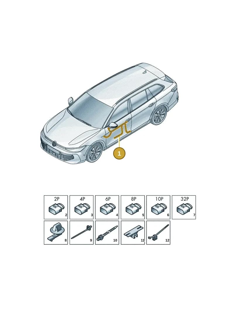 3P0971557T — Skoda Superb Combi (2023-2024) diagram 3j0972310, position 1
