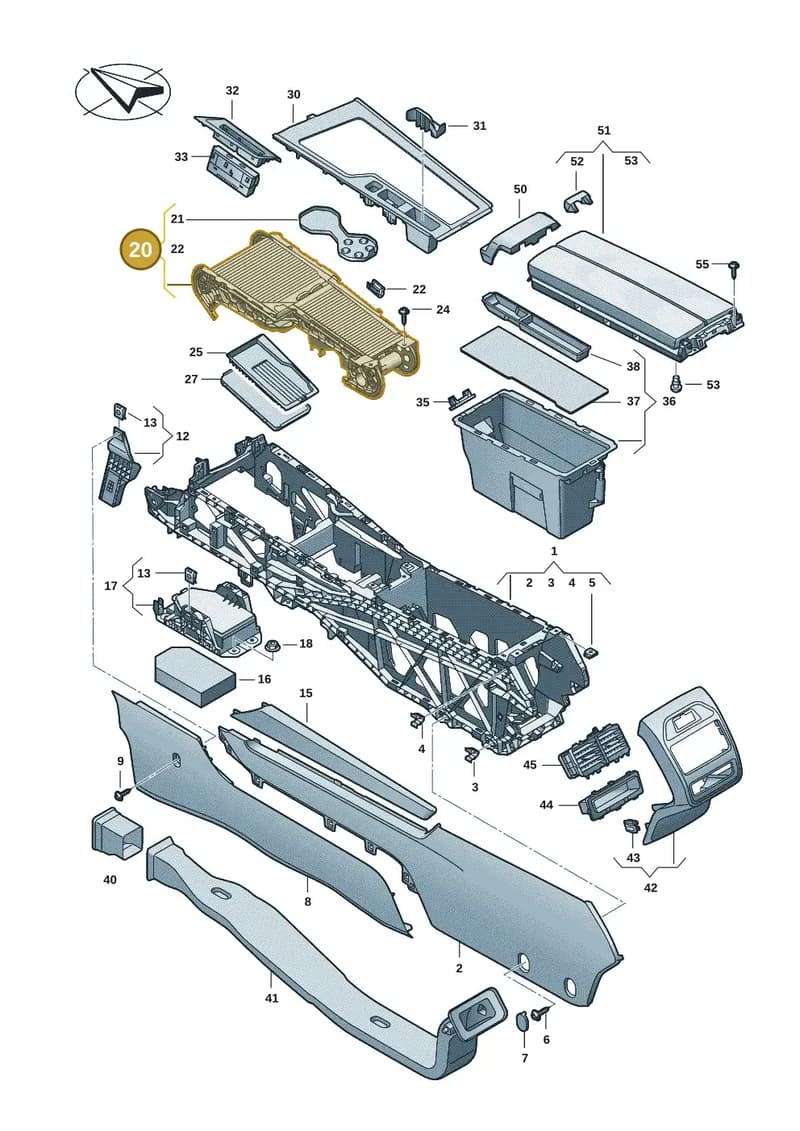 3P1864263DWY — Skoda Superb Combi (2023-2024) diagram 3j0863500, position 20