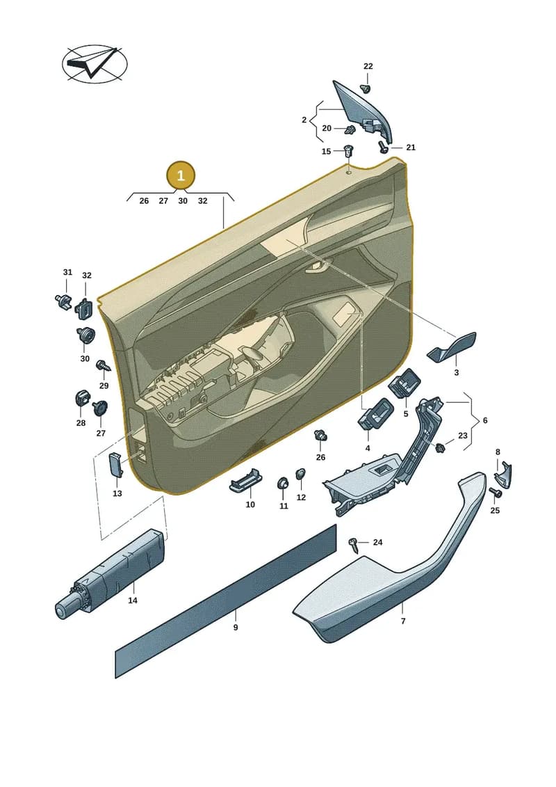 3P1867011D1O3 — Skoda Superb Combi (2023-2024) diagram 3p0867000, position 1