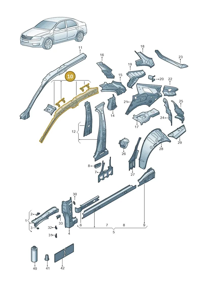 3P3809421 — Skoda Superb Combi (2023-2024) diagram 3p0809000, position 10
