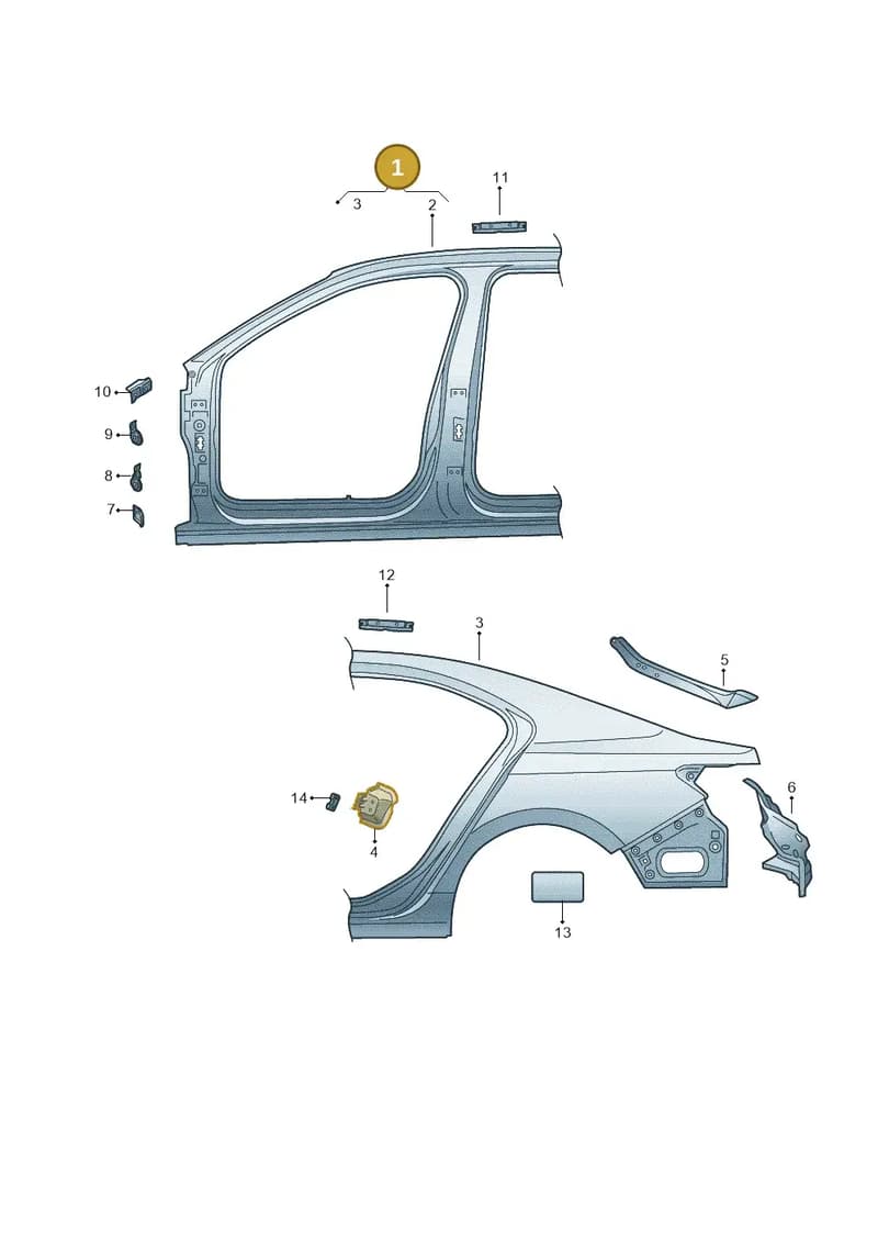 3P3809605 — Skoda Superb Combi (2023-2024) diagram 3p0809050, position 1