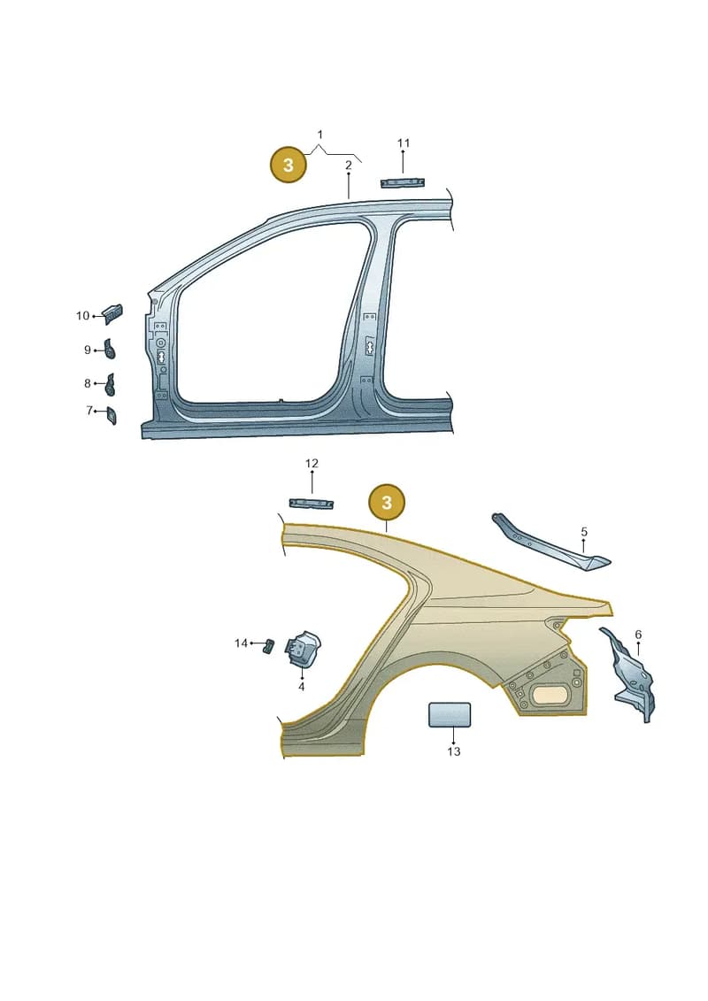 3P3809838 — Skoda Superb Combi (2023-2024) diagram 3p0809050, position 3