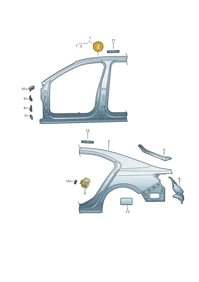 3P3809840 — Skoda Superb Combi (2023-2024) diagram 3p0809050, position 2