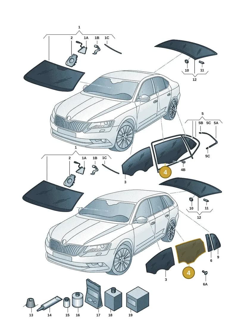 3P3845025B — Skoda Superb Combi (2023-2024) diagram 3p0845000, position 4