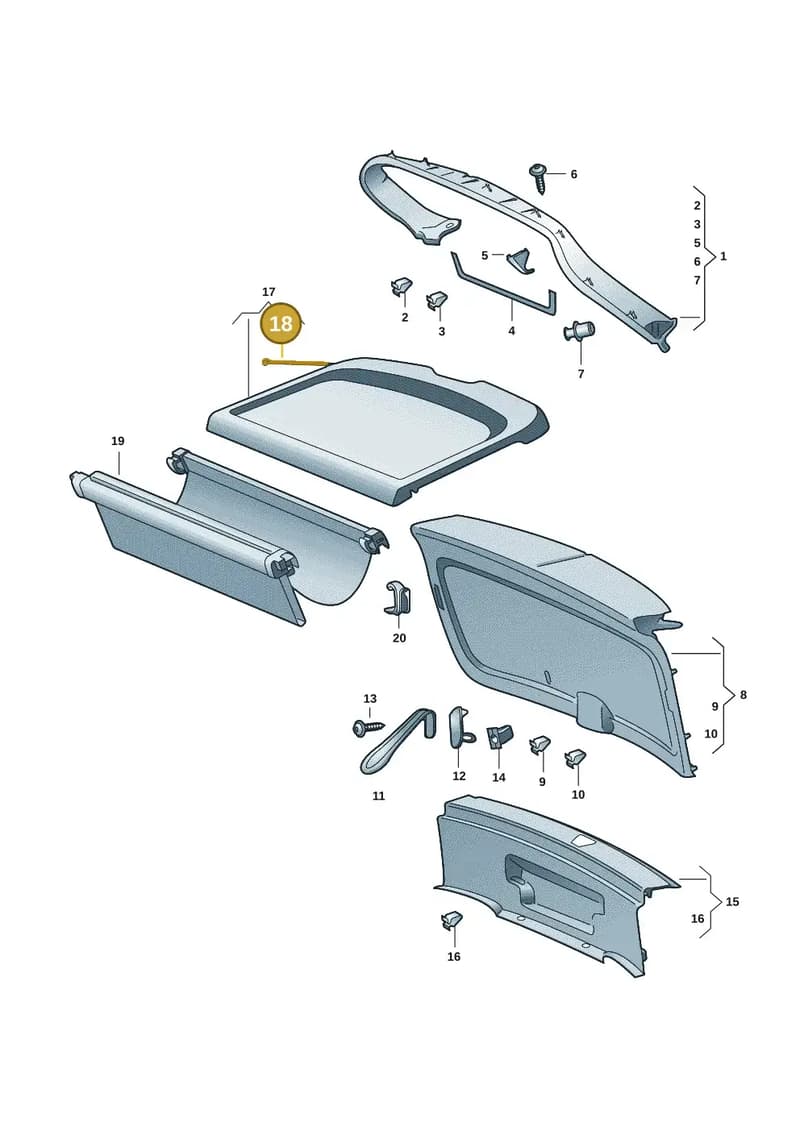 3P3863634 — Skoda Superb Combi (2023-2024) diagram 3p0867090, position 18