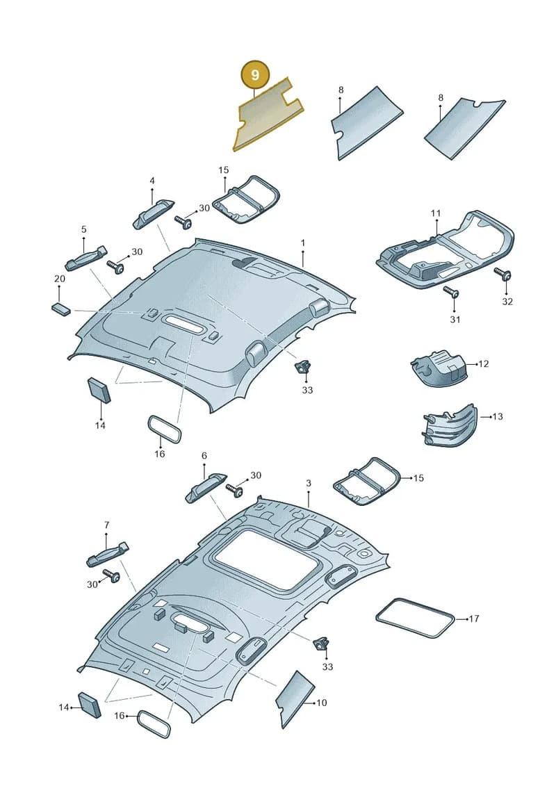 3T0867817A — Skoda Superb (2013-2015) diagram 632867550, position 9
