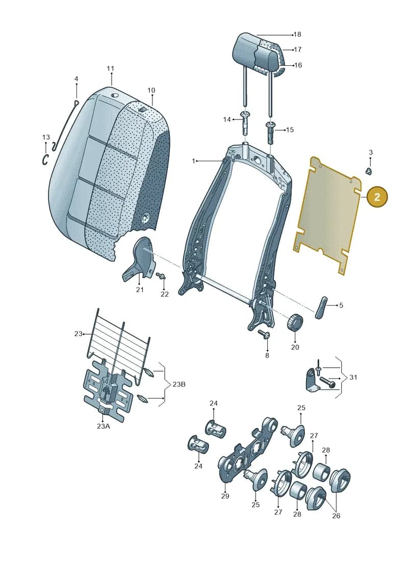 3T0881989B — Skoda Superb (2013-2015) diagram 632881500, position 2