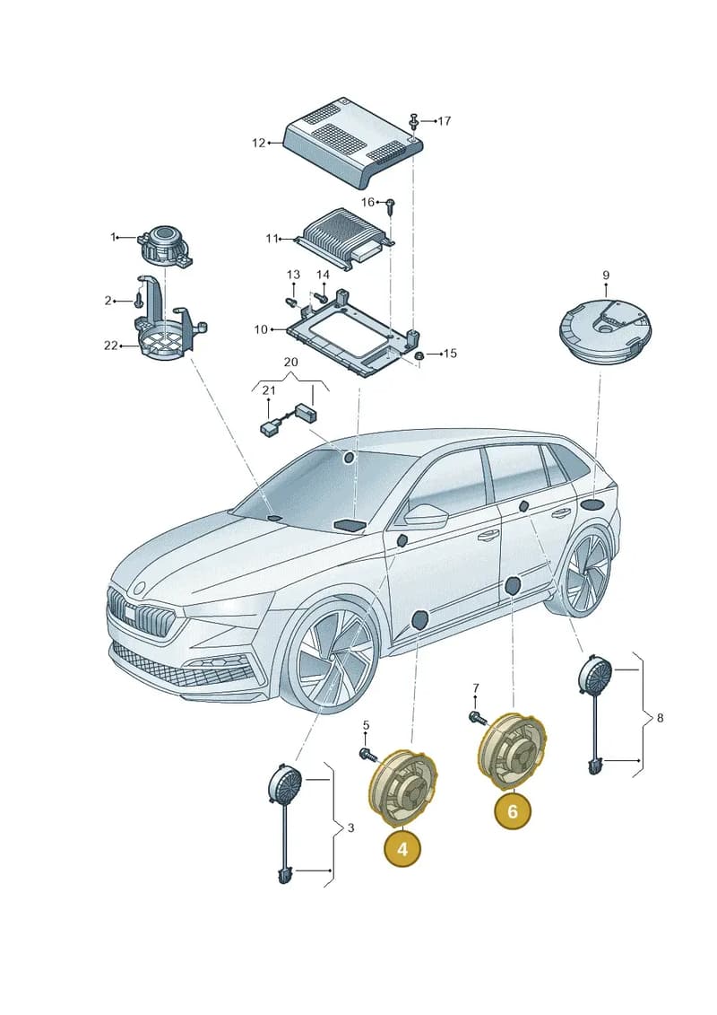 3V0035411L — Skoda Kamiq (2019-2020) diagram 584035035, position 4+6