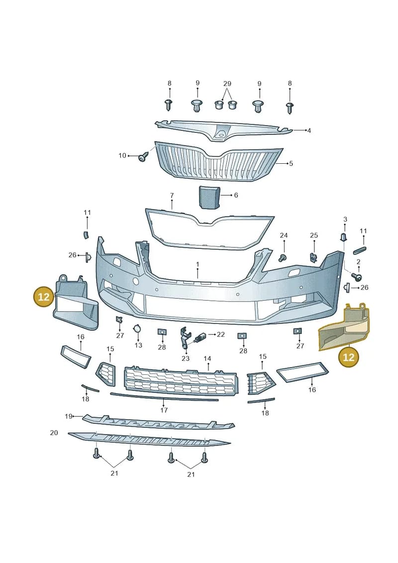 3V0121334 — Skoda Superb Combi (2015-2024) diagram 851807000, position 12