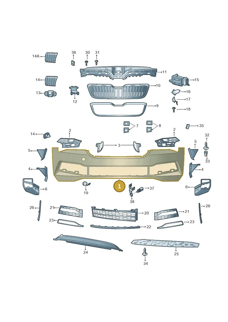 3V0807218G — Skoda Superb Combi (2015-2024) diagram 851807010, position 1