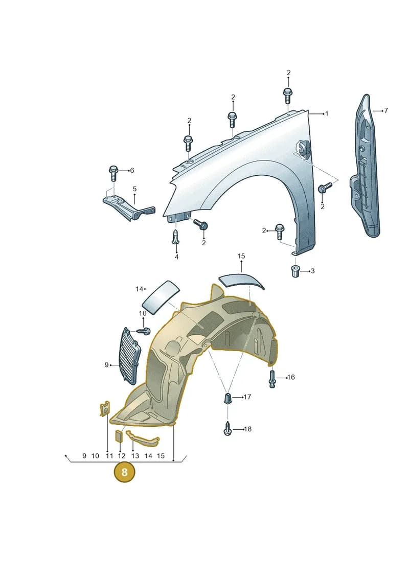 3V0809957 — Skoda Superb Combi (2015-2024) diagram 851821100, position 8