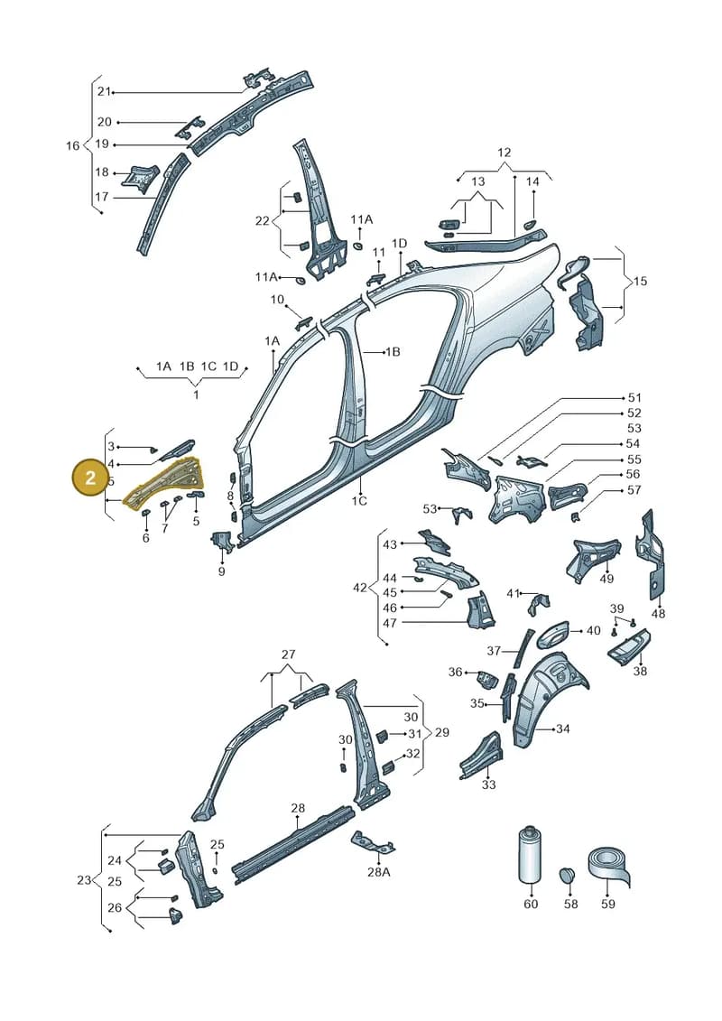 3V0810125A — Skoda Superb Combi (2015-2024) diagram 851809030, position 2