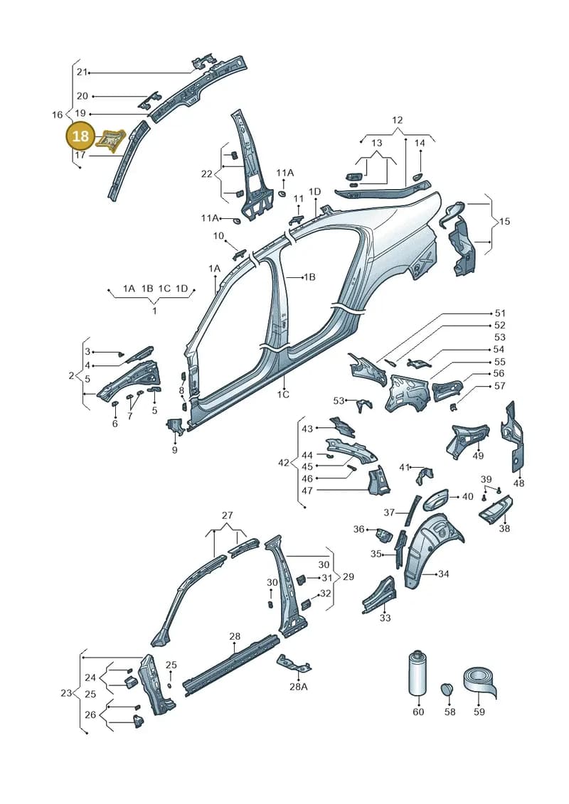 3V0817281 — Skoda Superb Combi (2015-2024) diagram 851809030, position 18