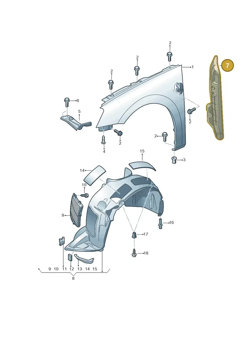 3V0821111B — Skoda Superb Combi (2015-2024) diagram 851821100, position 7