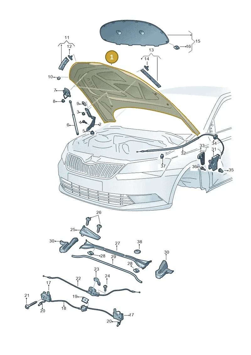 3V0823031B — Skoda Superb Combi (2015-2024) diagram 851823100, position 1