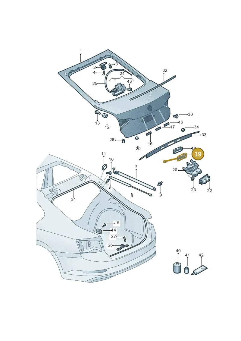 3V0827566A — Skoda Superb NF (2015-2023) diagram 881827100, position 19