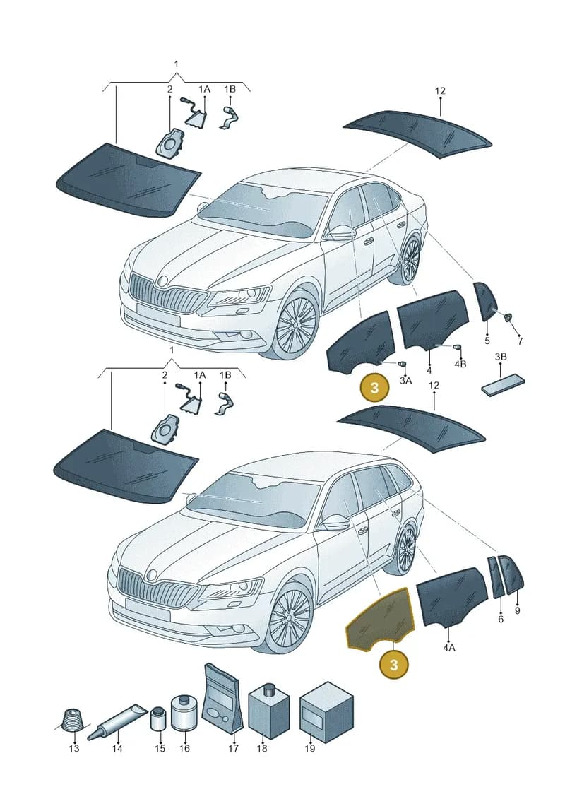 3V0845021 — Skoda Superb Combi (2015-2024) diagram 851845000, position 3
