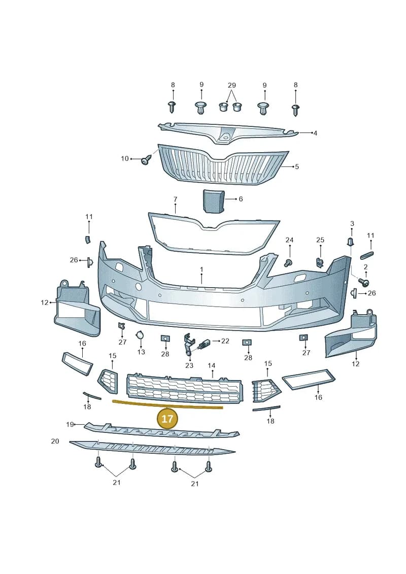 3V0853551A2ZZ — Skoda Superb Combi (2015-2024) diagram 851807000, position 17