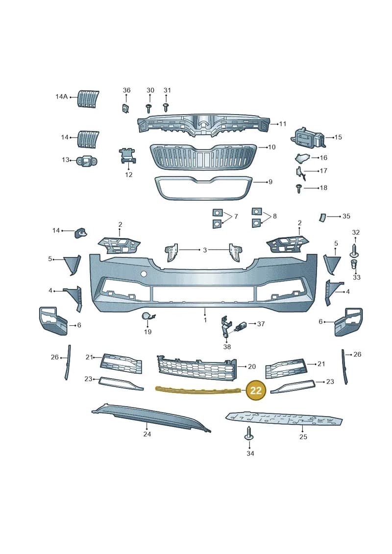 3V0853551D2ZZ — Skoda Superb Combi (2015-2024) diagram 851807010, position 22