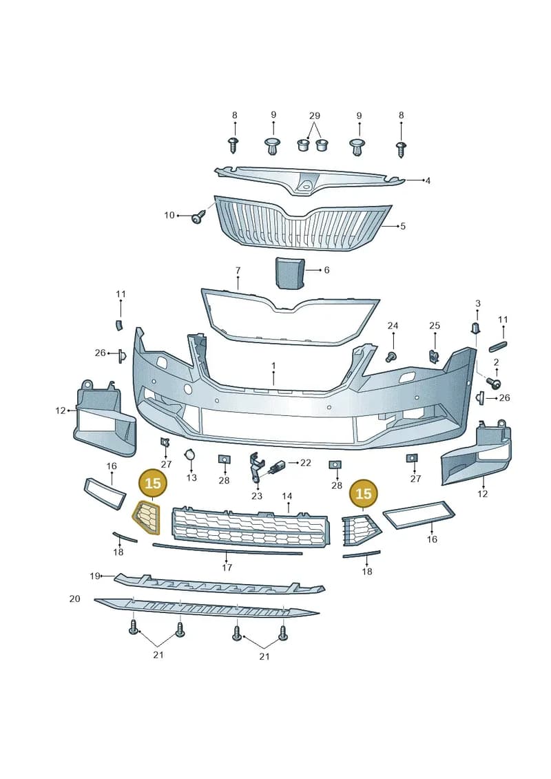 3V0853666A9B9 — Skoda Superb Combi (2015-2024) diagram 851807000, position 15