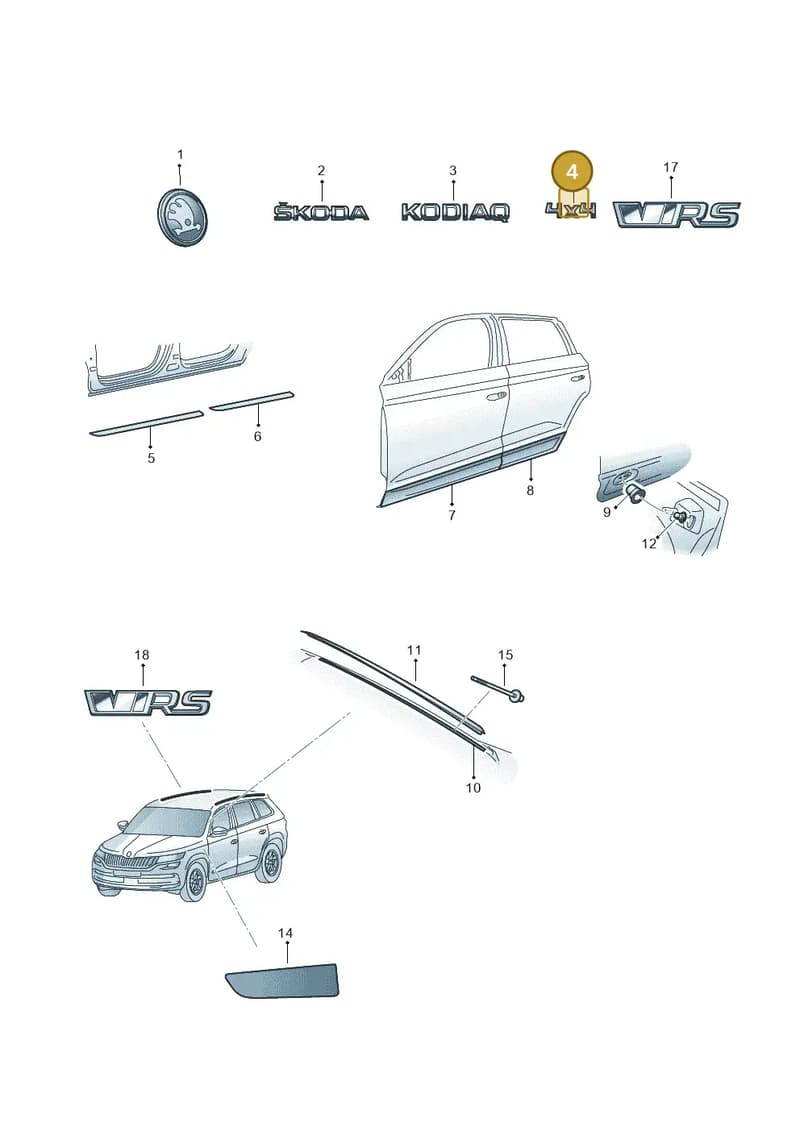 3V0853687C2ZZ — Skoda Kodiaq (2018-2022) diagram 804853001, position 4