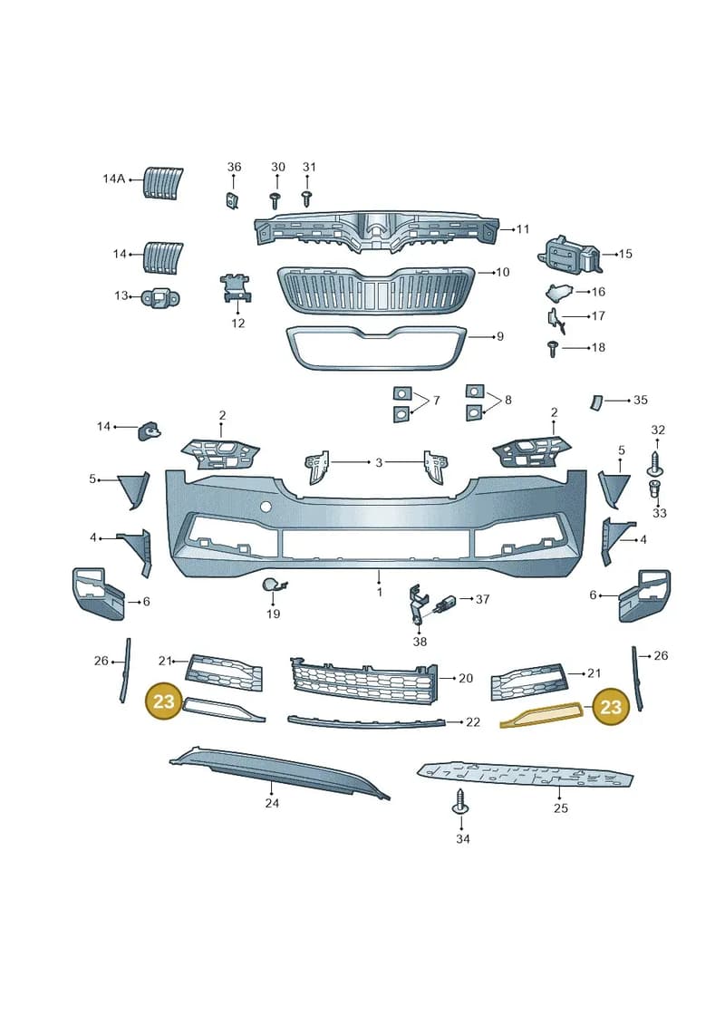 3V0853768C9B9 — Skoda Superb Combi (2015-2024) diagram 851807010, position 23