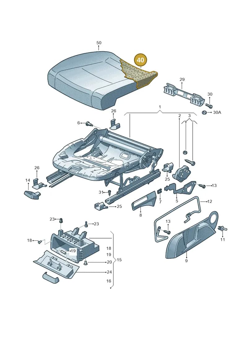3V0881375AA — Skoda Superb Combi (2015-2024) diagram 632881010, position 40