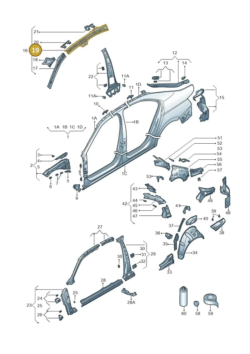 3V5809431B — Skoda Superb Combi (2015-2024) diagram 851809030, position 19