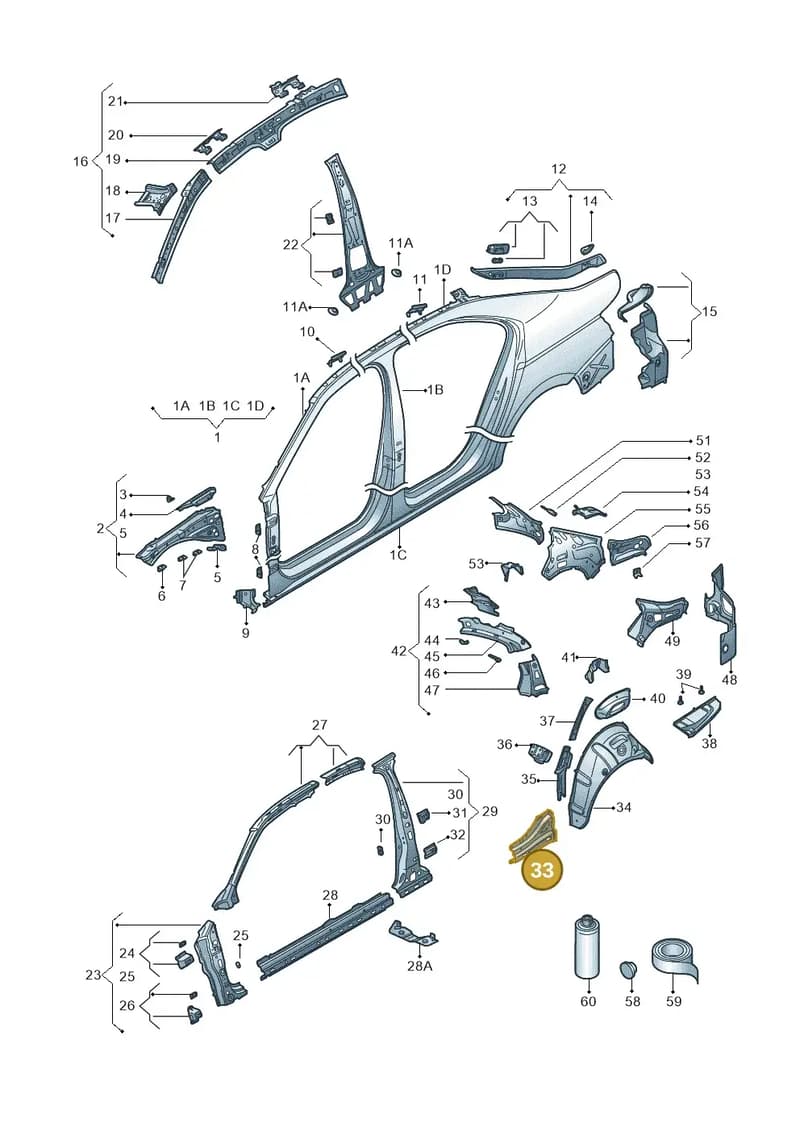 3V5813225A — Skoda Superb Combi (2015-2024) diagram 851809030, position 33